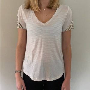 White striped lululemon t-shirt